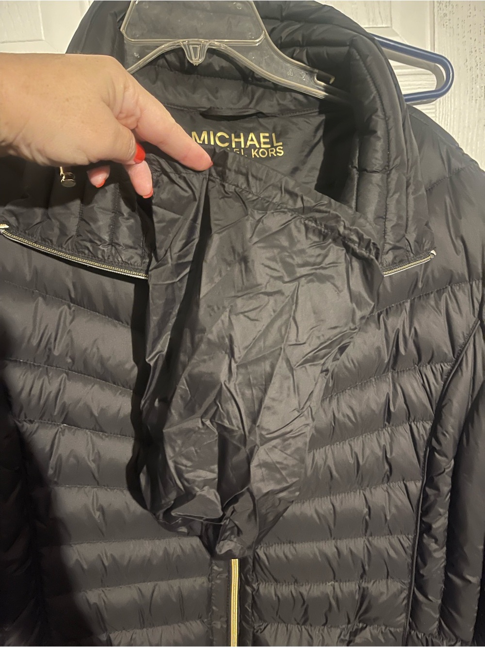 Michael Kors Black Quilted Puffer Jacket with Gold Zippers - Picture 4 of 6